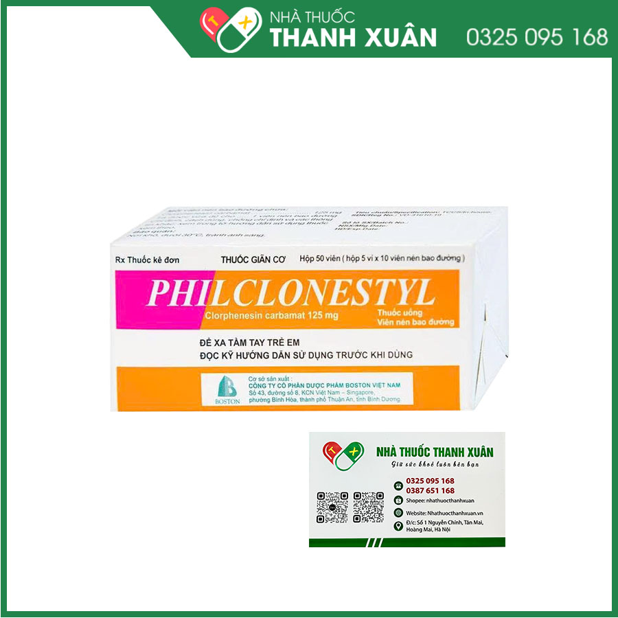 Philclonestyl giúp giảm đau do căng cứng cơ